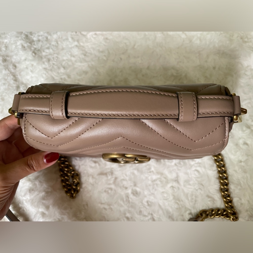 Gucci GG Marmont Dusty Pink Mini Top Handle Bag 🩷 - Picture 9 of 16